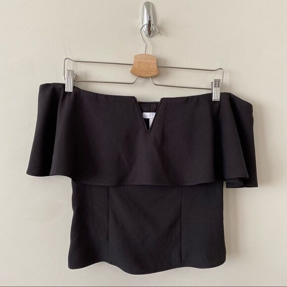 Leith-Off Shoulder Tiered V Neck Bustier Top (Small) - Picture 2 of 10